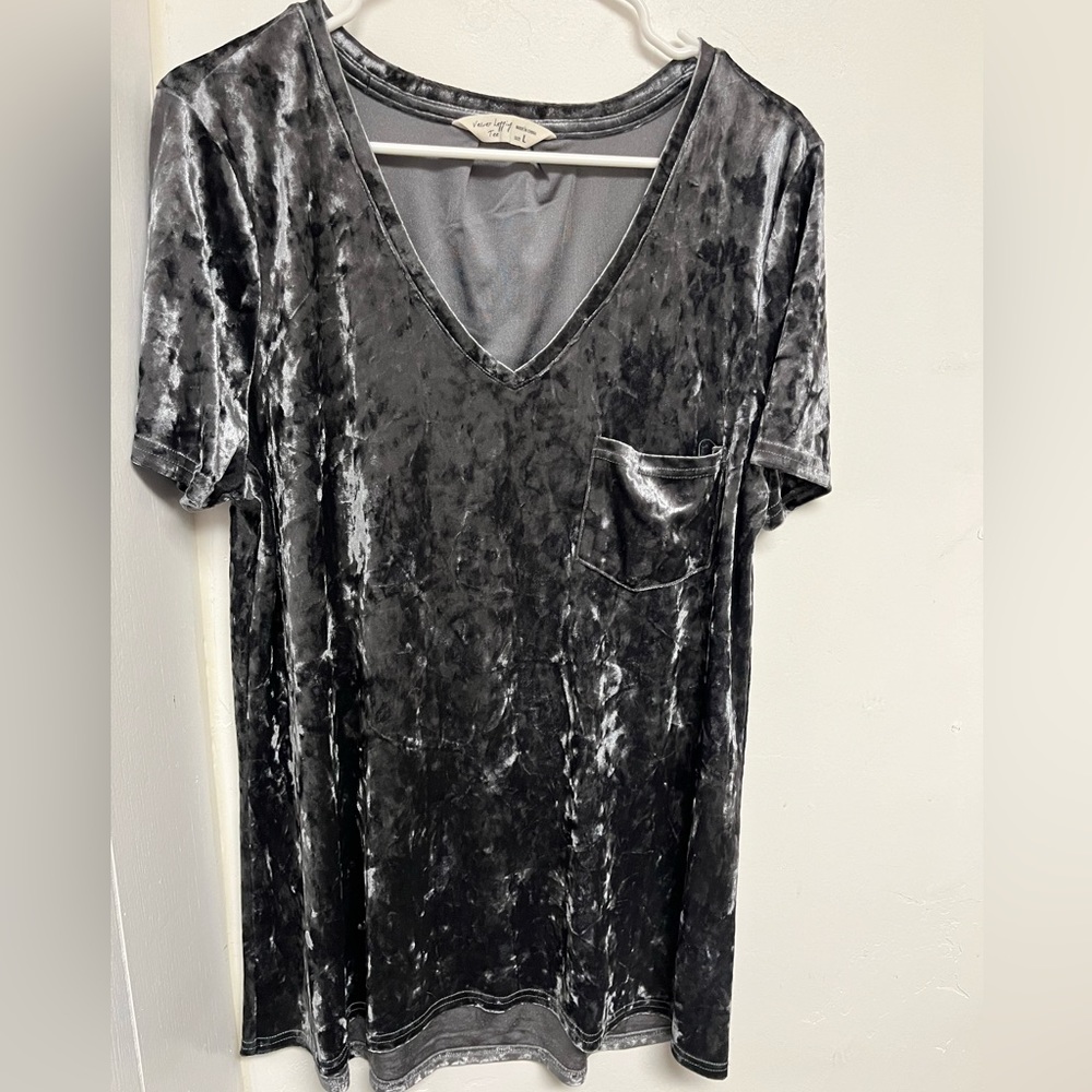 Silver Velvet Legging Tee